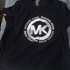 Michael Kors Black Tee with Metallic Logo